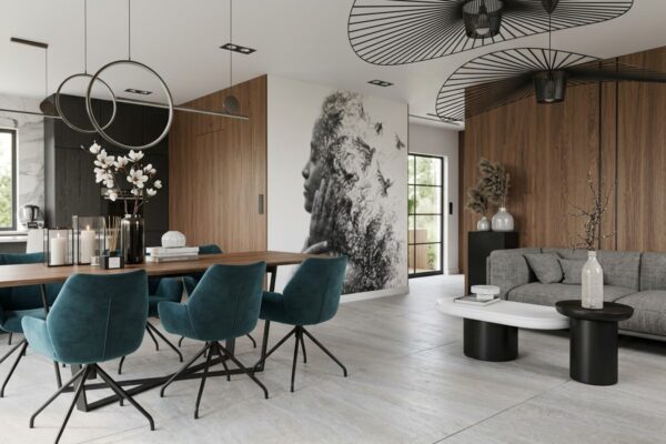 Salon a Kuchnią i jadalnią